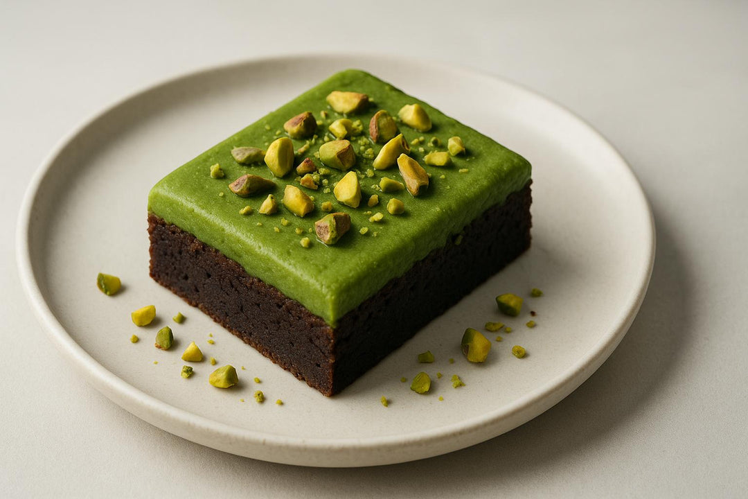 Pistacjowe Brownie z Matchą na Maxa