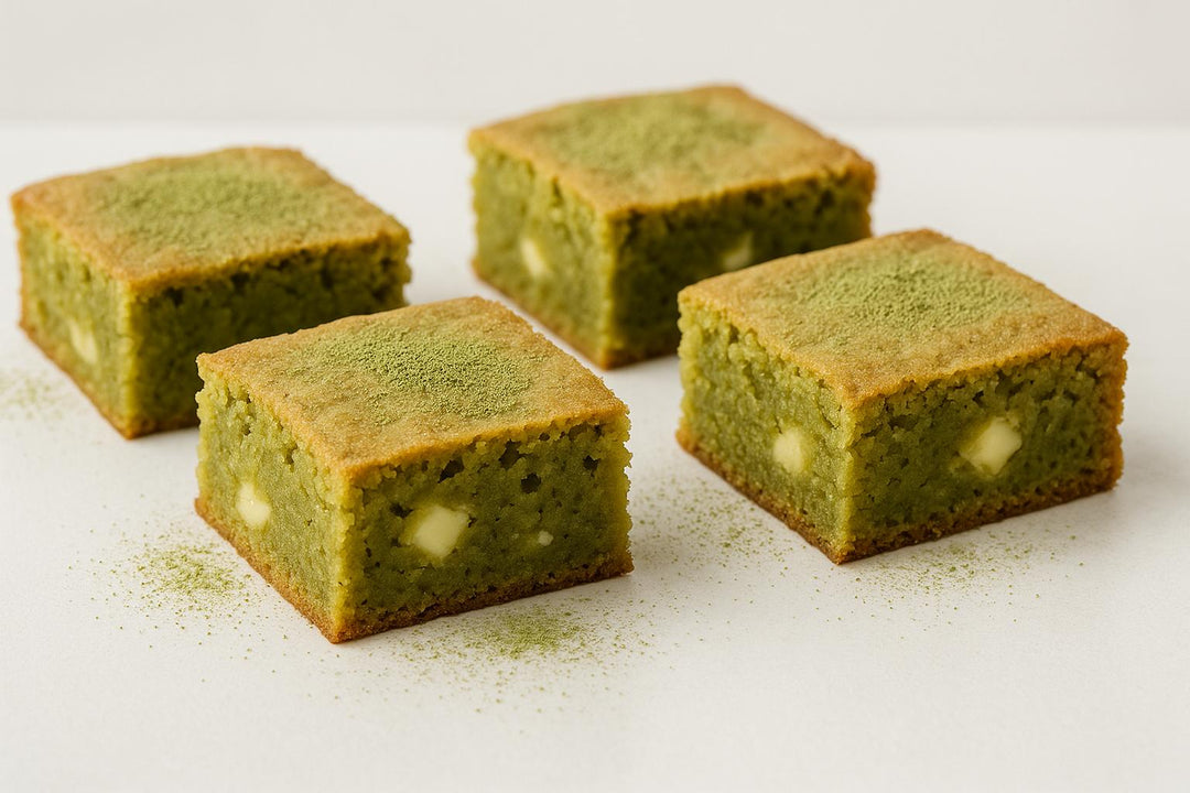 Blondies z Matcha i Białą Czekoladą