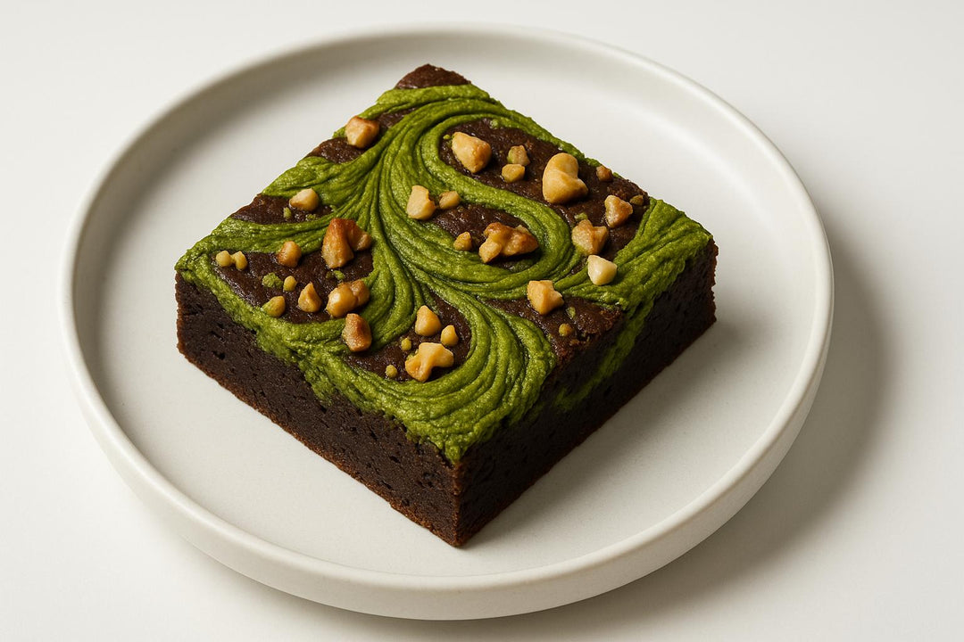 Brownie z Matchą i Orzechami