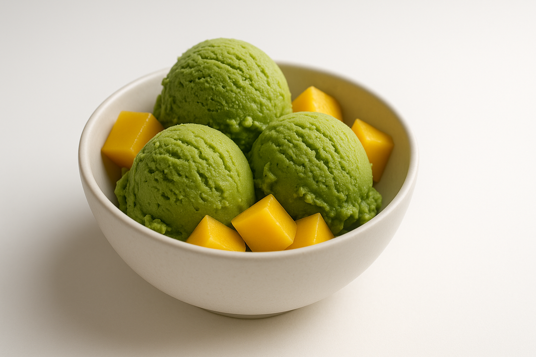Wegańskie Lody Matcha z Mango