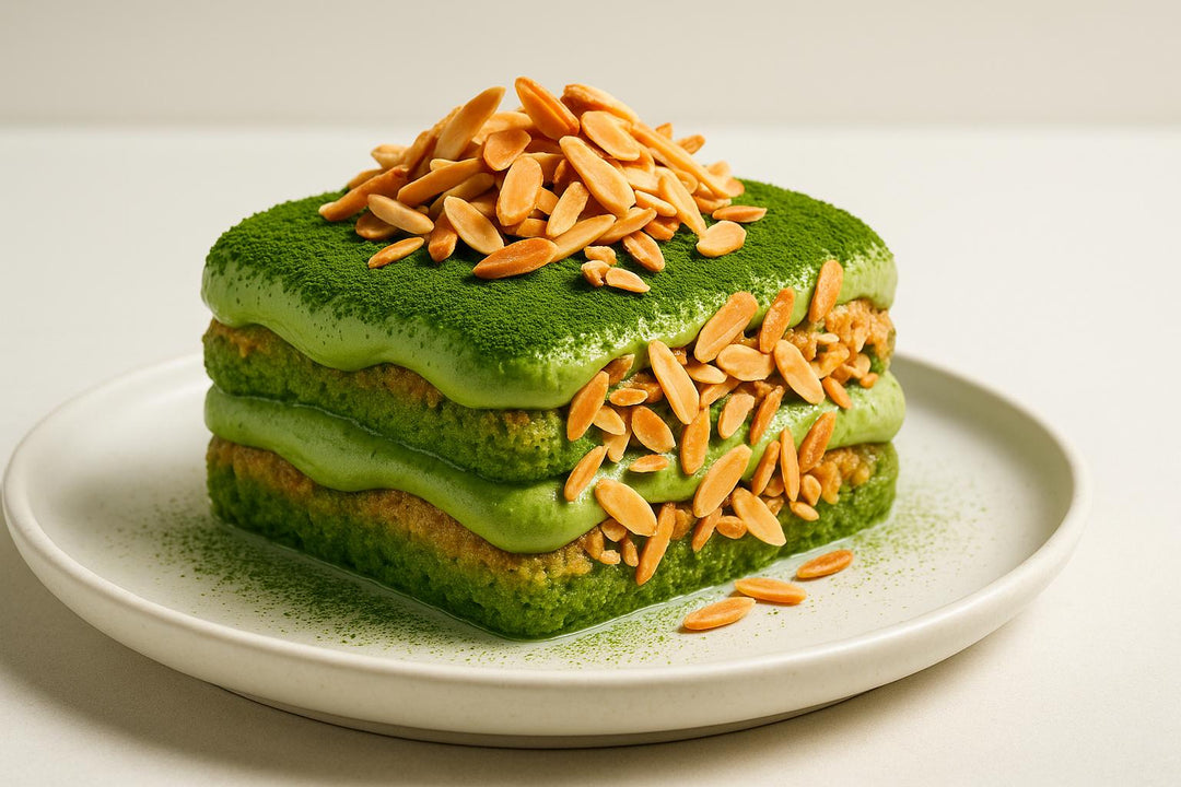 Matcha Tiramisu z Migdałowym Twist
