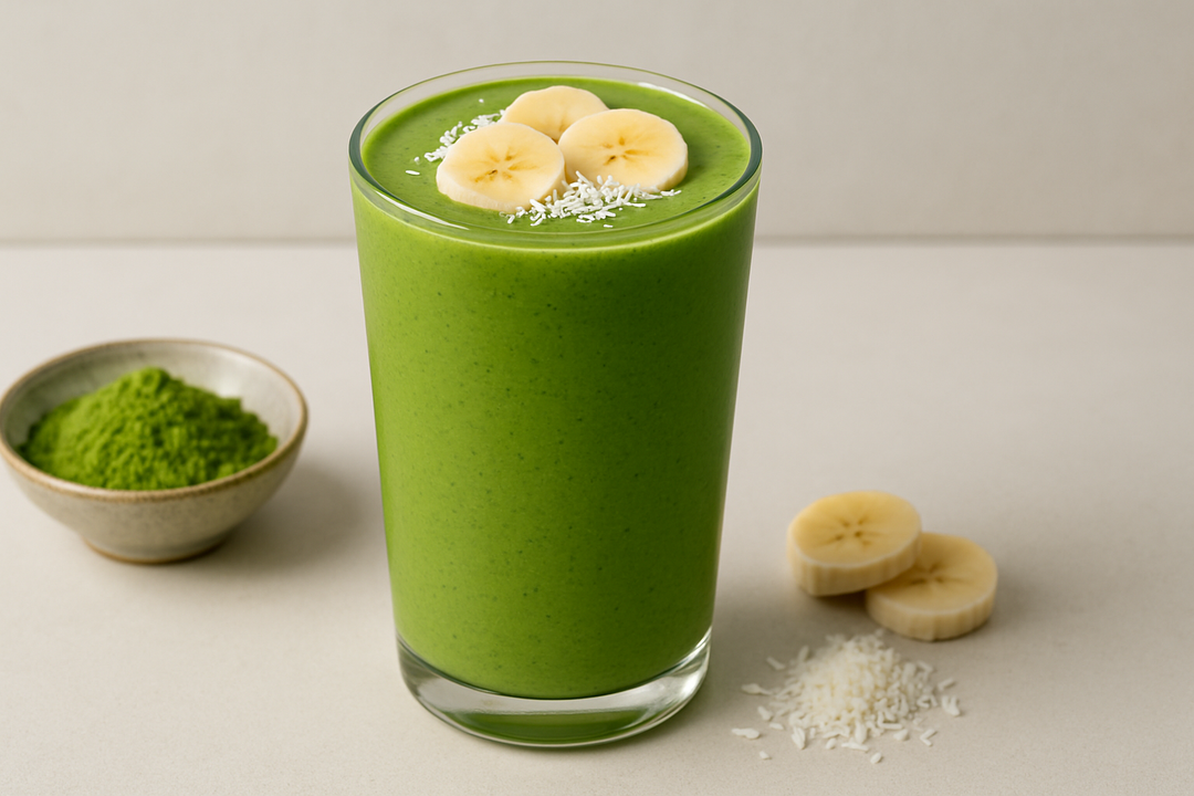 Energetyczny Smoothie z Matchą i Kokosem