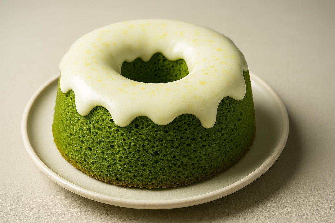 Puszyste Ciasto Matcha z Lukrem