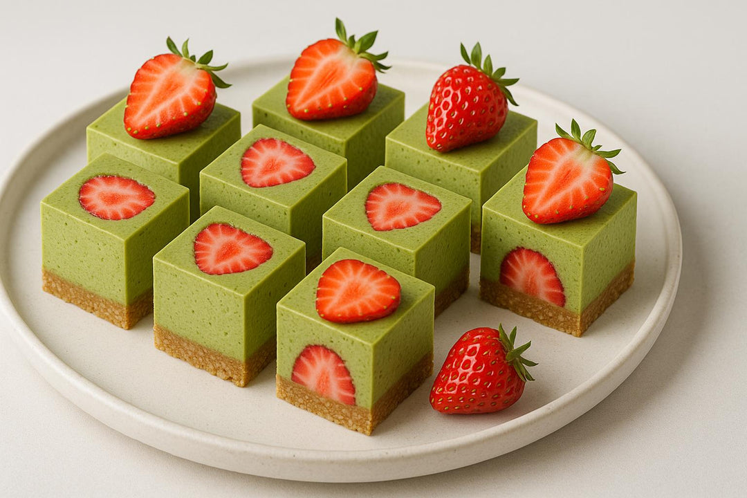 Matcha Strawberry Cheesecake Bites