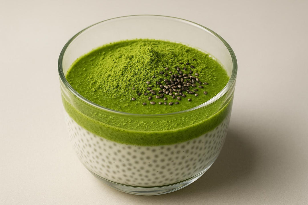 Kokosowy Pudding z Matchą i Chia