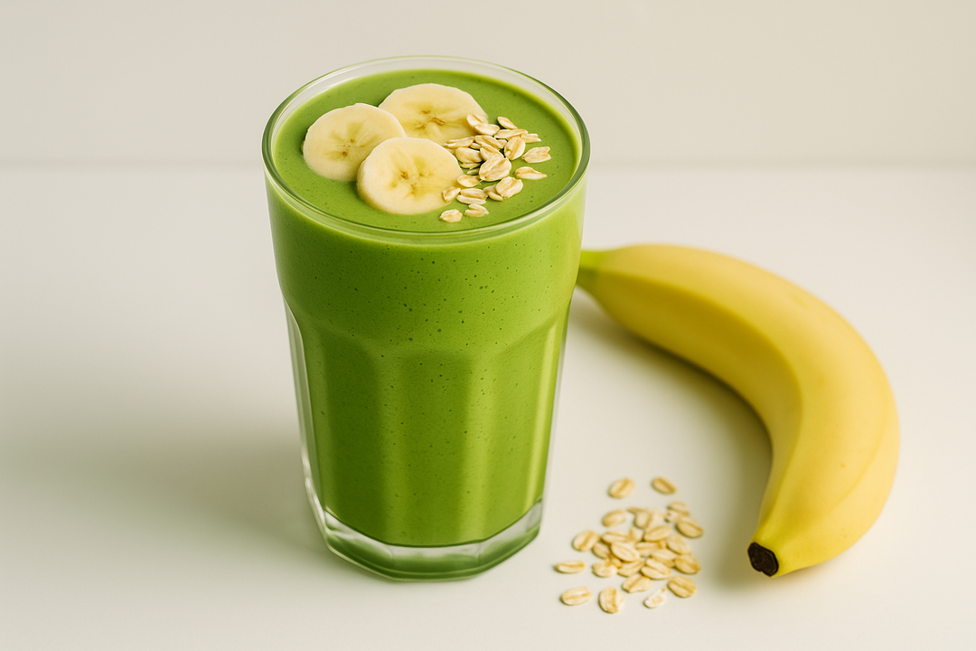 Koktajl Owsiany z Matchą i Bananem