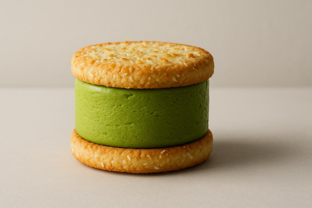 Lodowy Sandwich z Matcha i Kokosem